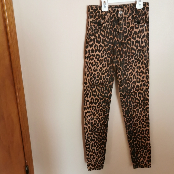 Zara leopard print jeans